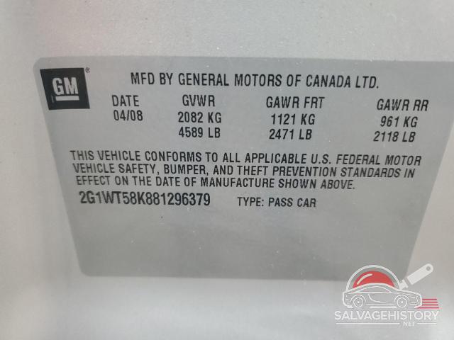 2G1WT58K881296379 2008 CHEVROLET IMPALA photo no. 12