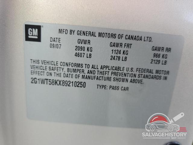 2G1WT58KX89210250 2008 CHEVROLET IMPALA photo no. 12