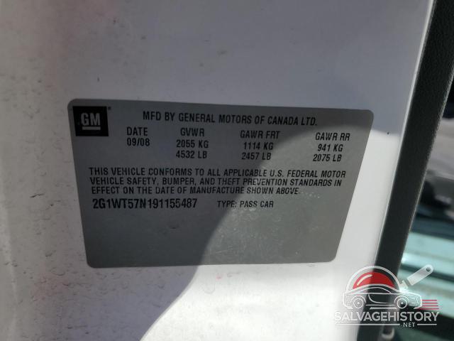 2G1WT57N191155487 2009 CHEVROLET IMPALA photo no. 12