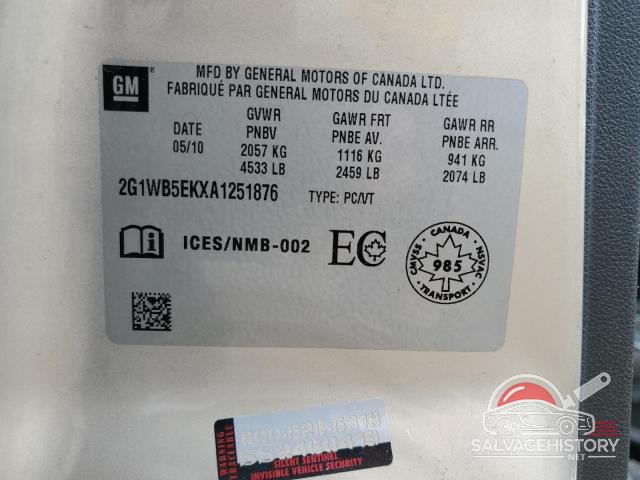 2G1WB5EKXA1251876 2010 CHEVROLET IMPALA photo no. 12