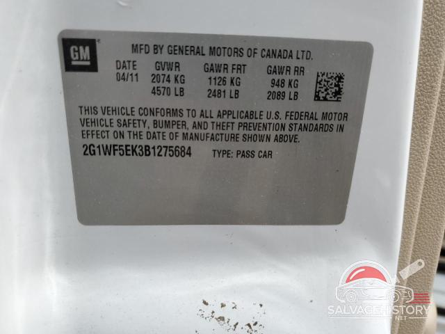 2G1WF5EK3B1275684 2011 CHEVROLET IMPALA photo no. 12