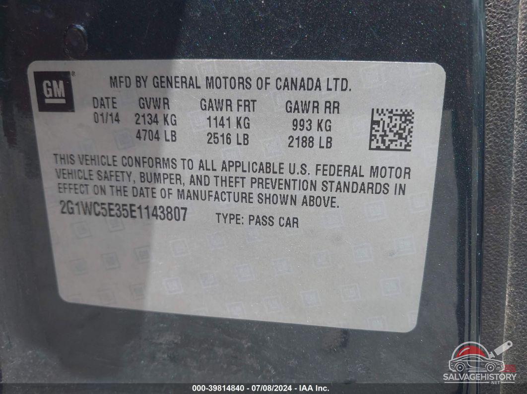 2G1WC5E35E1143807 2014 CHEVROLET IMPALA LIMITED photo no. 9