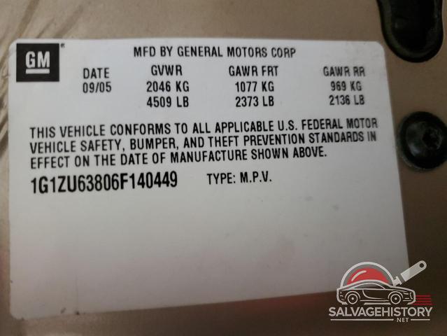 1G1ZU63806F140449 2006 CHEVROLET MALIBU photo no. 13