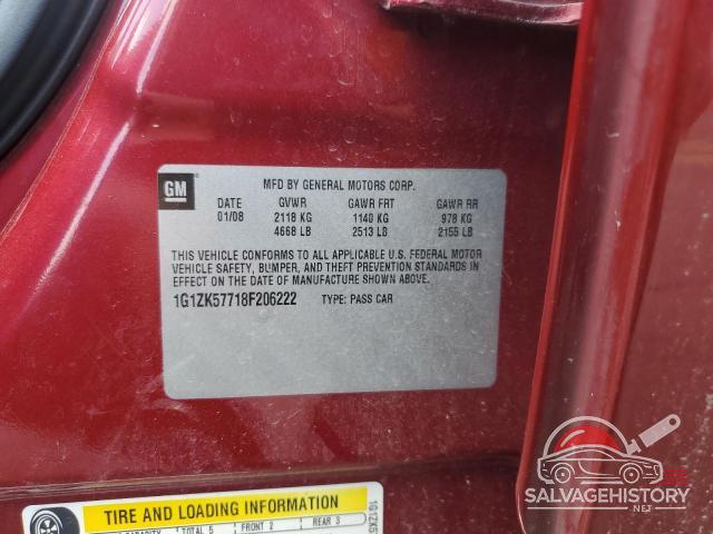 1G1ZK57718F206222 2008 CHEVROLET MALIBU photo no. 12