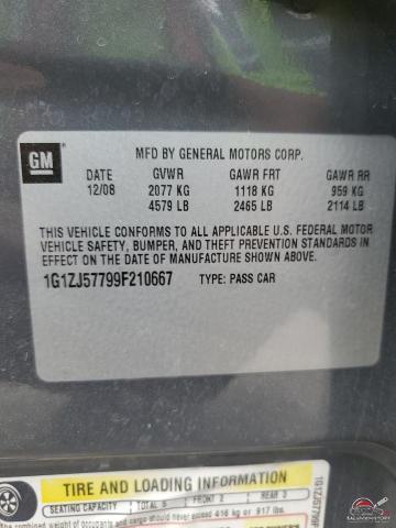 1G1ZJ57799F210667 2009 CHEVROLET MALIBU photo no. 12