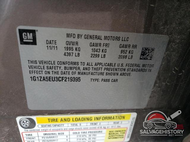 1G1ZA5EU3CF219395 2012 CHEVROLET MALIBU photo no. 13