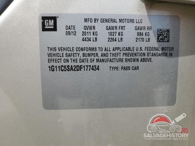1G11C5SA2DF177434 2013 CHEVROLET MALIBU photo no. 12