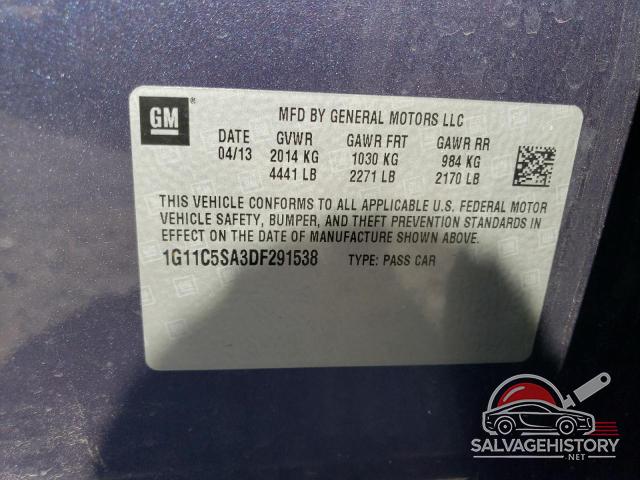 1G11C5SA3DF291538 2013 CHEVROLET MALIBU photo no. 12