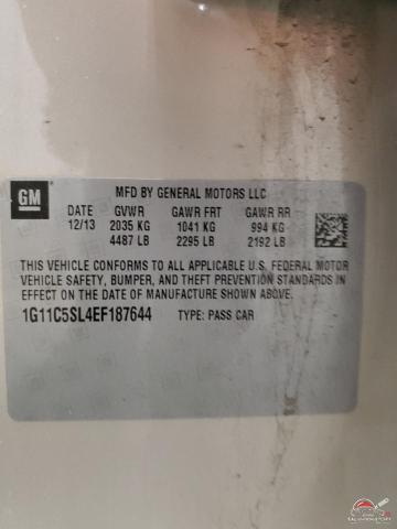 1G11C5SL4EF187644 2014 CHEVROLET MALIBU photo no. 13