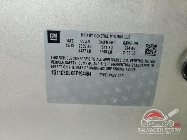 1G11C5SLXEF194484 2014 CHEVROLET MALIBU photo no. 12