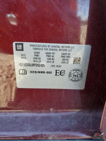 1G11C5SL0FF292425 2015 CHEVROLET MALIBU photo no. 12