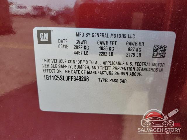 1G11C5SL0FF348296 2015 CHEVROLET MALIBU photo no. 12
