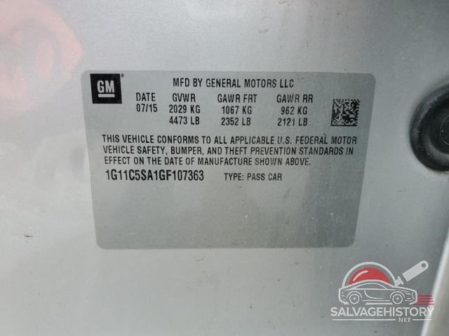 1G11C5SA1GF107363 2016 CHEVROLET MALIBU photo no. 14