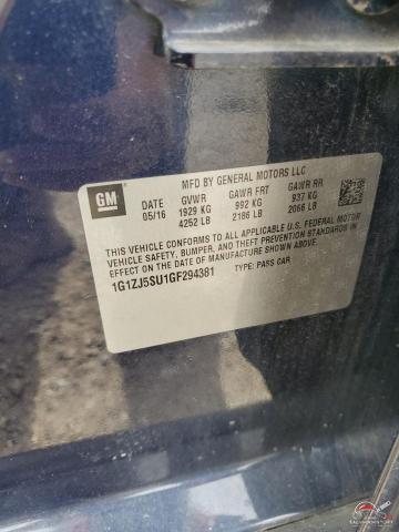 1G1ZJ5SU1GF294381 2016 CHEVROLET MALIBU photo no. 12