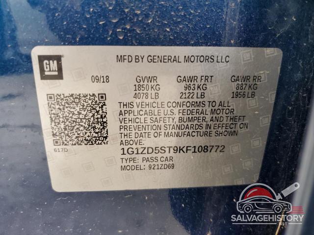 1G1ZD5ST9KF108772 2019 CHEVROLET MALIBU photo no. 12