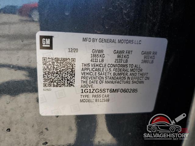 1G1ZG5ST6MF060285 2021 CHEVROLET MALIBU photo no. 12