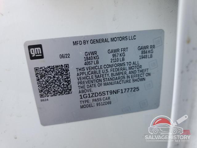 1G1ZD5ST9NF177725 2022 CHEVROLET MALIBU photo no. 12