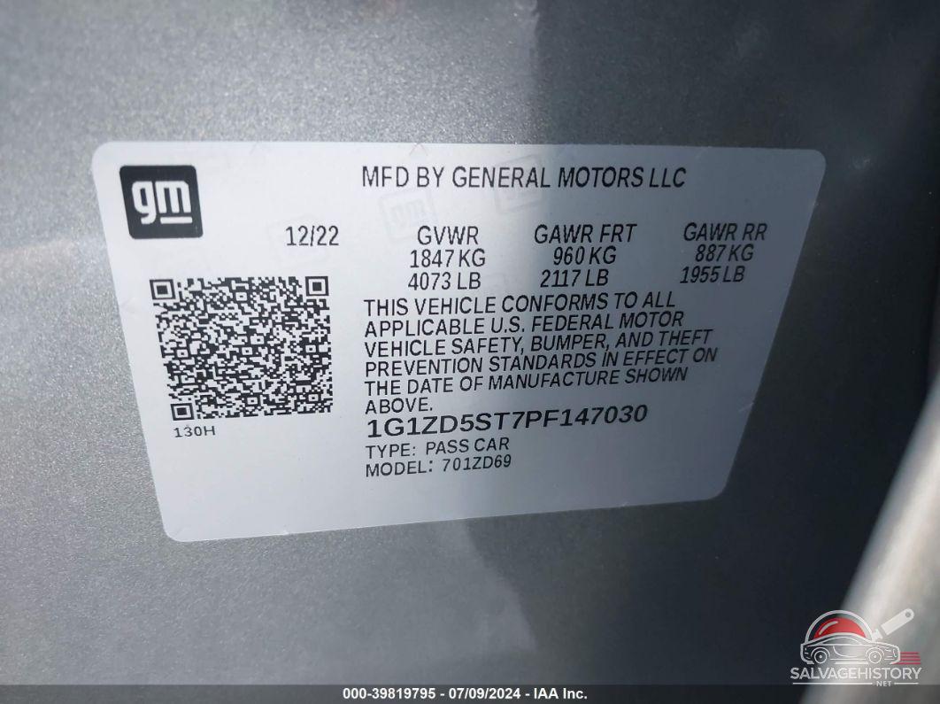 1G1ZD5ST7PF147030 2023 CHEVROLET MALIBU photo no. 9