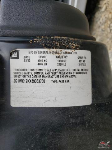 2G1WX12KX39363788 2003 CHEVROLET MONTECARLO photo no. 12