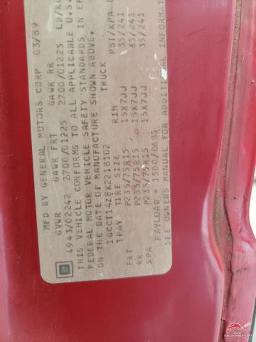 1GCCT14Z8K2218102 1989 CHEVROLET S10 photo no. 12