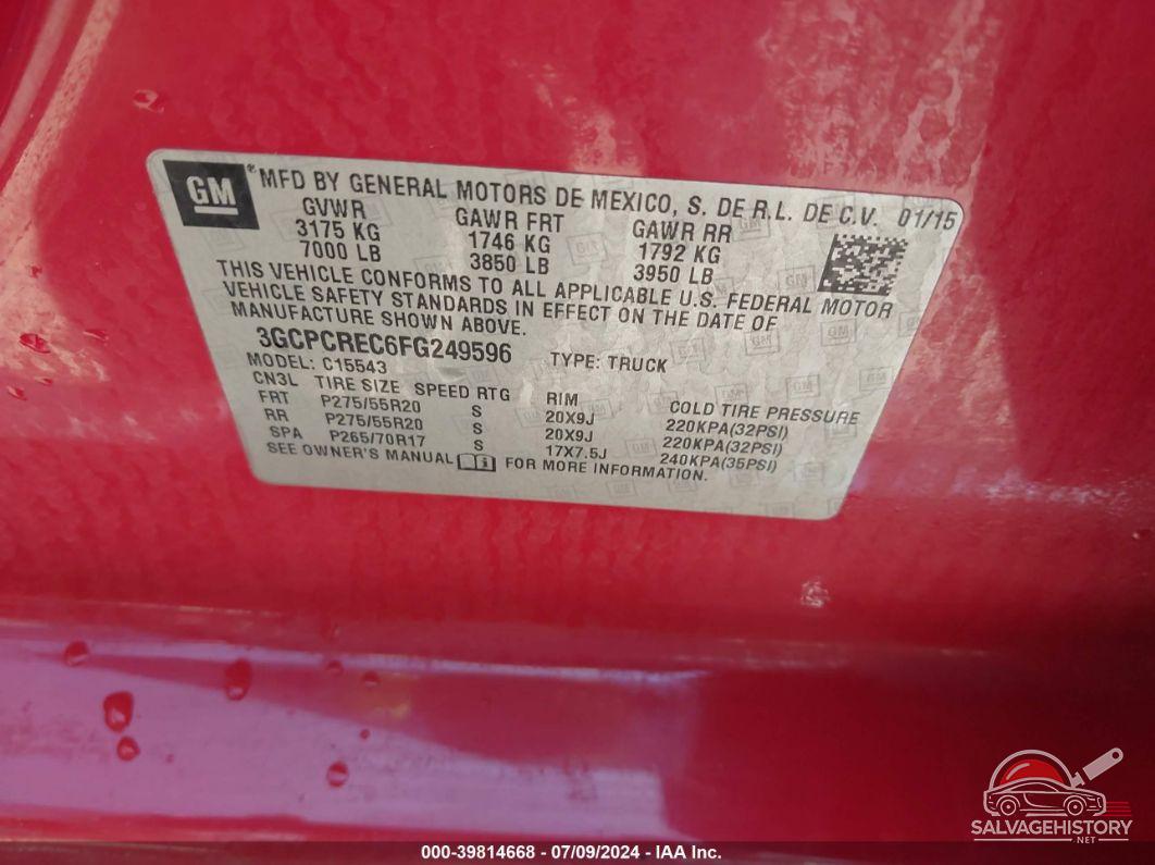 3GCPCREC6FG249596 2015 CHEVROLET SILVERADO 1500 photo no. 9