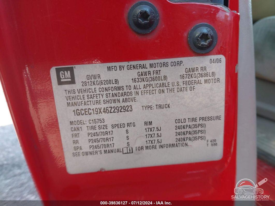 1GCEC19X46Z292923 2006 CHEVROLET SILVERADO photo no. 9