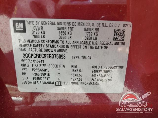 3GCPCREC9EG375093 2014 CHEVROLET SILVERADO photo no. 12