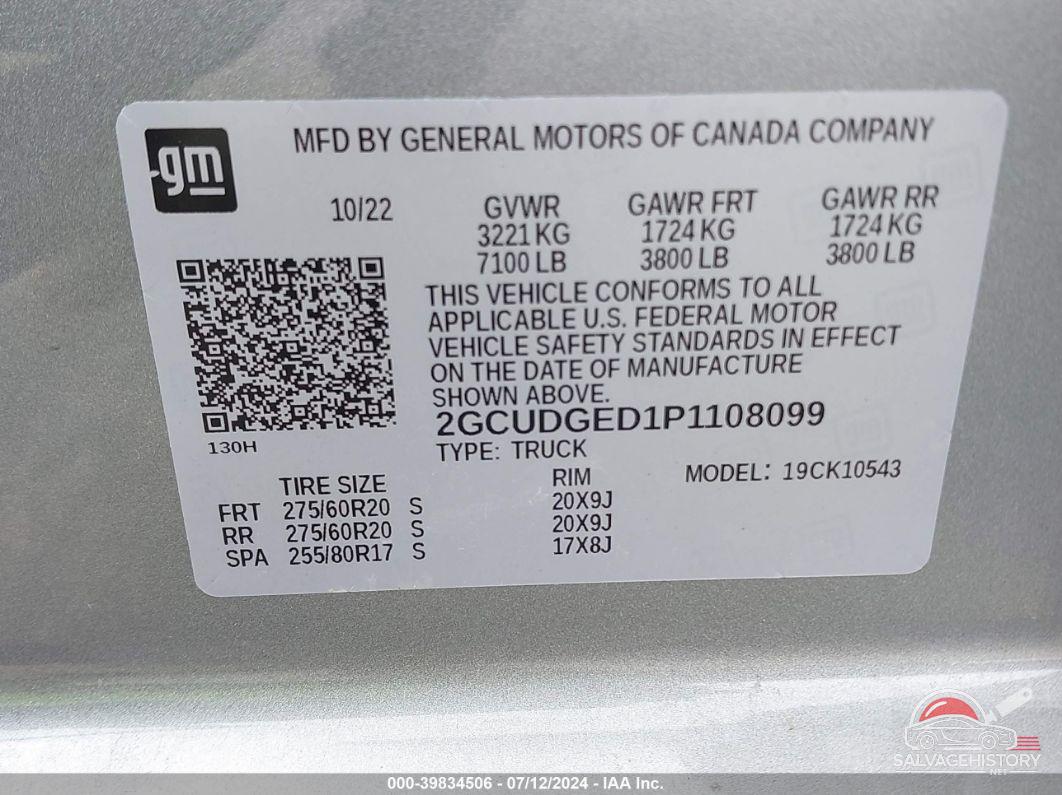 2GCUDGED1P1108099 2023 CHEVROLET SILVERADO photo no. 9