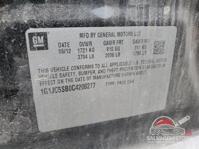 1G1JC5SB0C4208277 2012 CHEVROLET SONIC photo no. 12