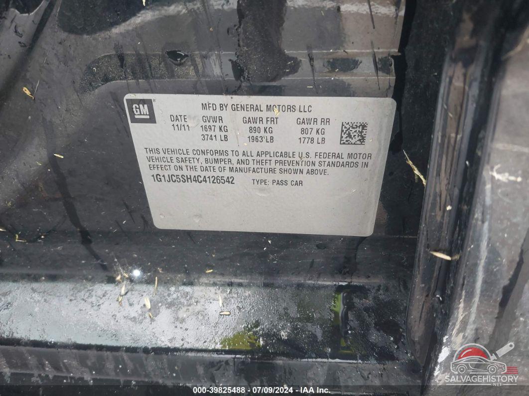 1G1JC5SH4C4126542 2012 CHEVROLET SONIC photo no. 9