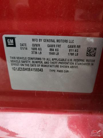 1G1JC5SH0E4158343 2014 CHEVROLET SONIC photo no. 12