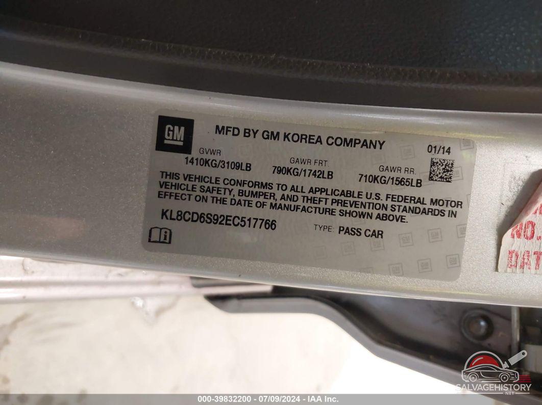KL8CD6S92EC517766 2014 CHEVROLET SPARK photo no. 9