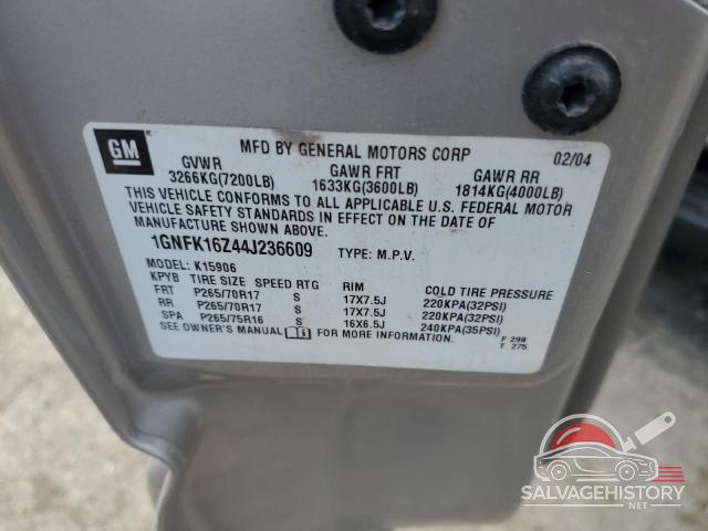 1GNFK16Z44J236609 2004 CHEVROLET SUBURBAN photo no. 13