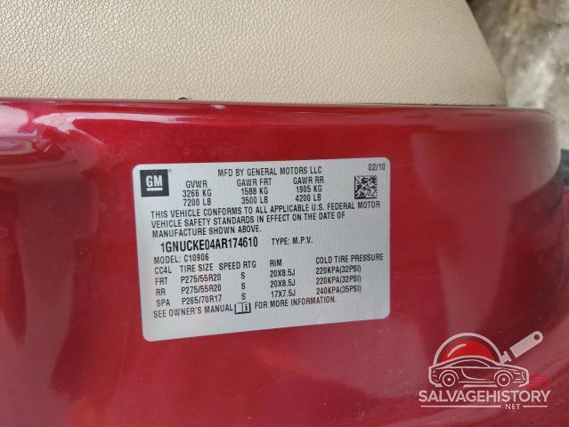 1GNUCKE04AR174610 2010 CHEVROLET SUBURBAN photo no. 13