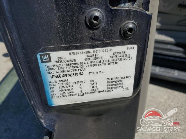 1GNEC13V74J310762 2004 CHEVROLET TAHOE photo no. 13