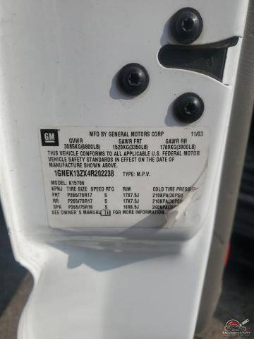 1GNEK13ZX4R202238 2004 CHEVROLET TAHOE photo no. 13