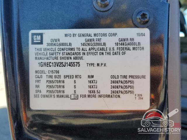 1GNEC13V25J145575 2005 CHEVROLET TAHOE photo no. 13