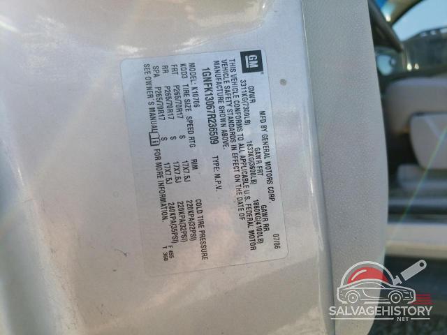 1GNFK13067R236509 2007 CHEVROLET TAHOE photo no. 13