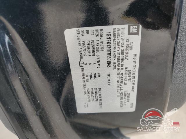 1GNFK13087R301943 2007 CHEVROLET TAHOE photo no. 13