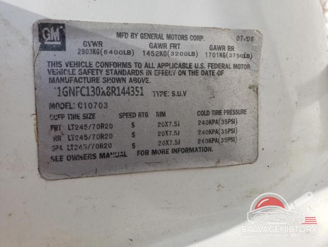 1GNFC130X8R144351 2008 CHEVROLET TAHOE photo no. 13