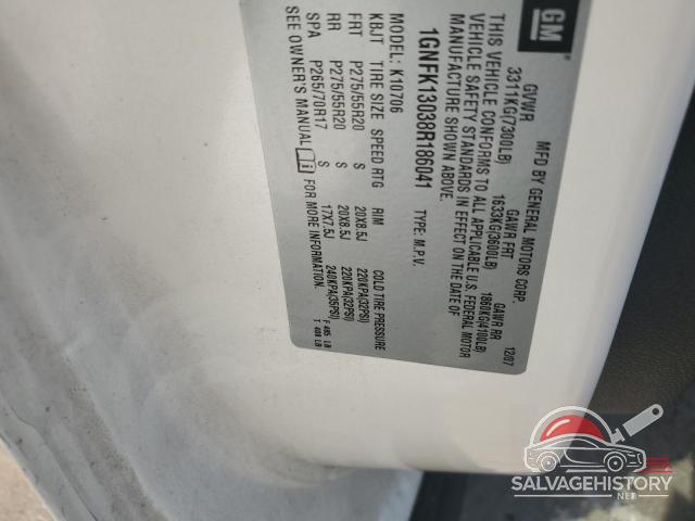1GNFK13038R186041 2008 CHEVROLET TAHOE photo no. 13