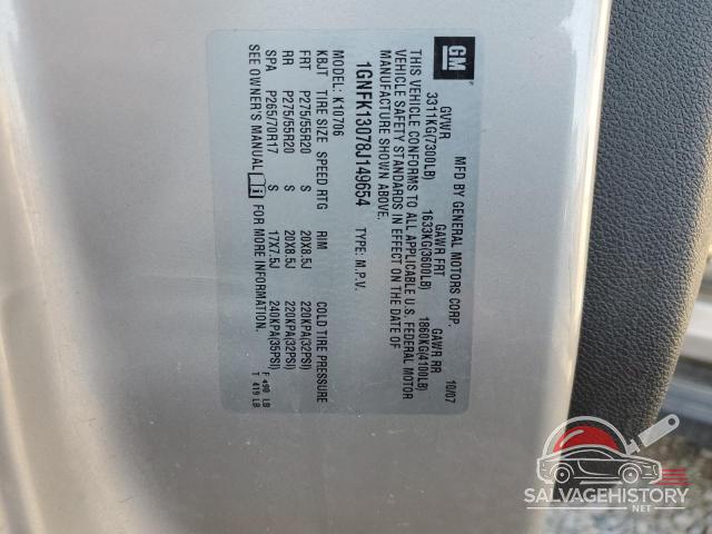 1GNFK13078J149654 2008 CHEVROLET TAHOE photo no. 14
