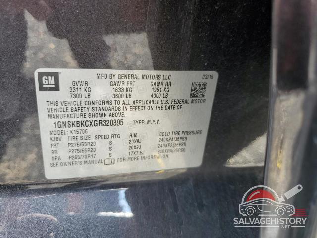 1GNSKBKCXGR320395 2016 CHEVROLET TAHOE photo no. 12