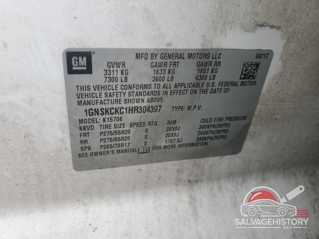 1GNSKCKC1HR304397 2017 CHEVROLET TAHOE photo no. 13