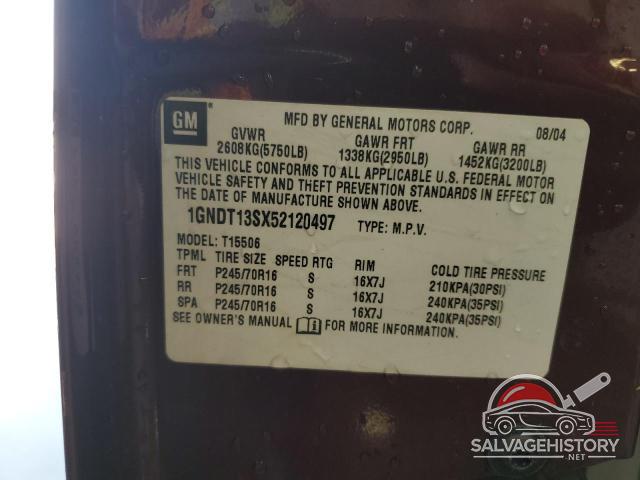 1GNDT13SX52120497 2005 CHEVROLET TRAILBLZR photo no. 13