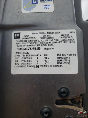 1GNDS13S962245270 2006 CHEVROLET TRAILBLZR photo no. 13