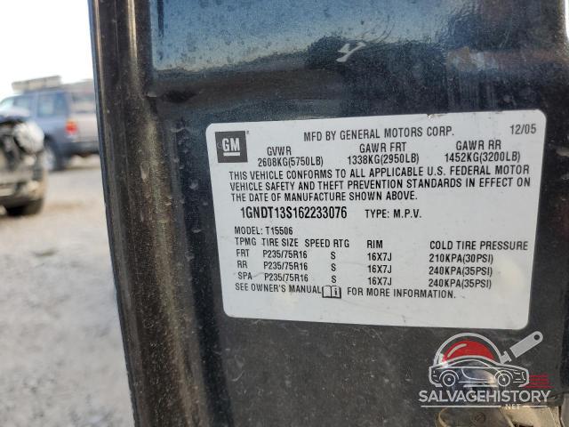 1GNDT13S162233076 2006 CHEVROLET TRAILBLZR photo no. 12