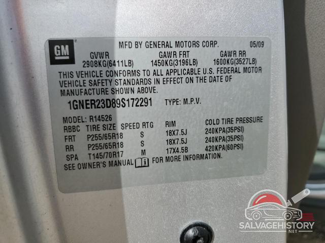 1GNER23D89S172291 2009 CHEVROLET TRAVERSE photo no. 13