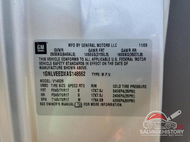 1GNLVEEDXAS148662 2010 CHEVROLET TRAVERSE photo no. 13