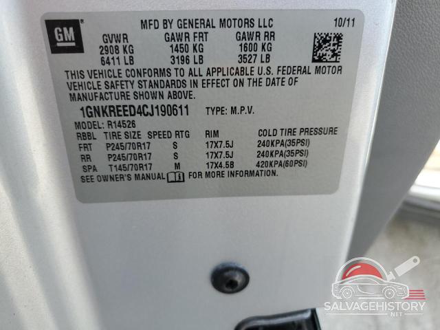 1GNKREED4CJ190611 2012 CHEVROLET TRAVERSE photo no. 13